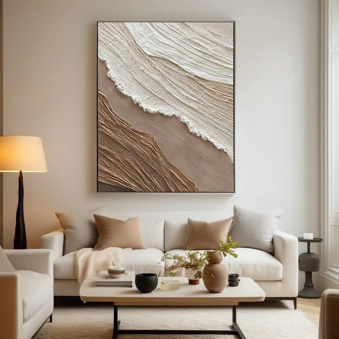 Minimalist Ocean And Sky Textured Canvas Art  #OC025