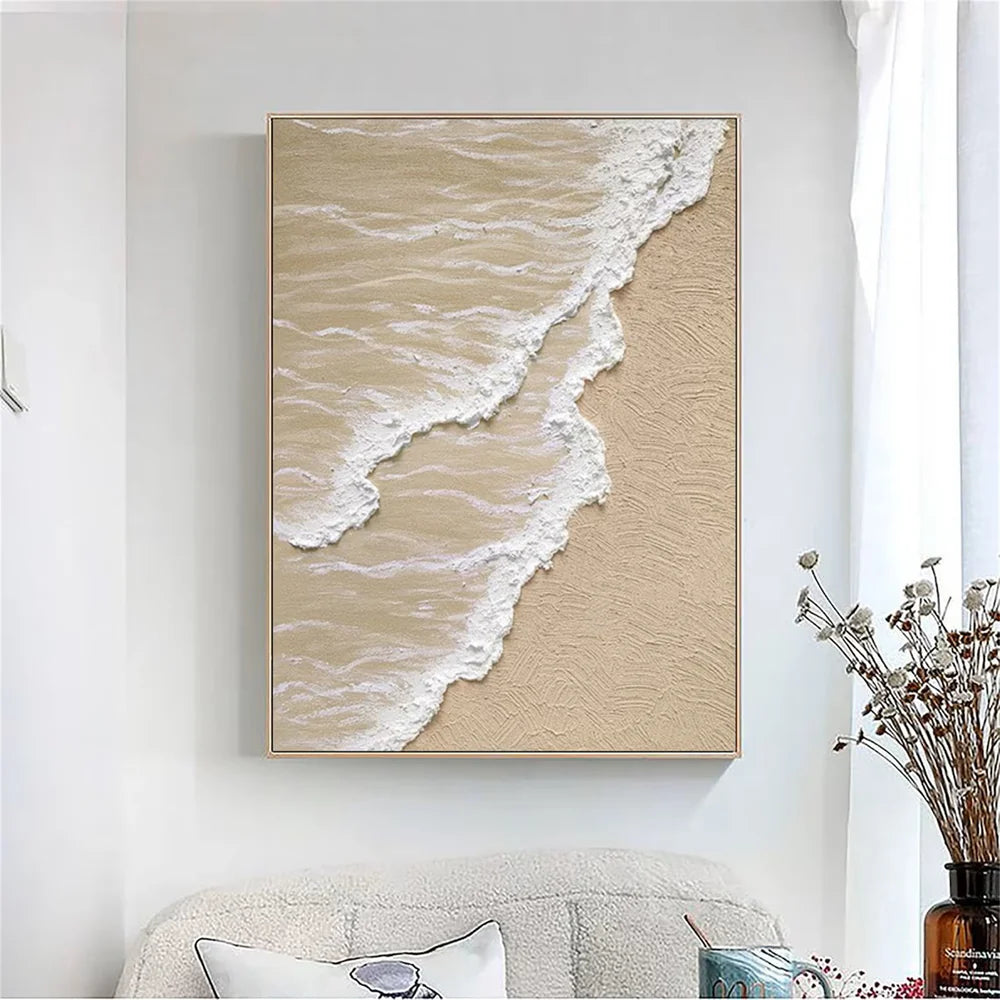 Minimalist Ocean And Sky Textured Canvas Art #OC034