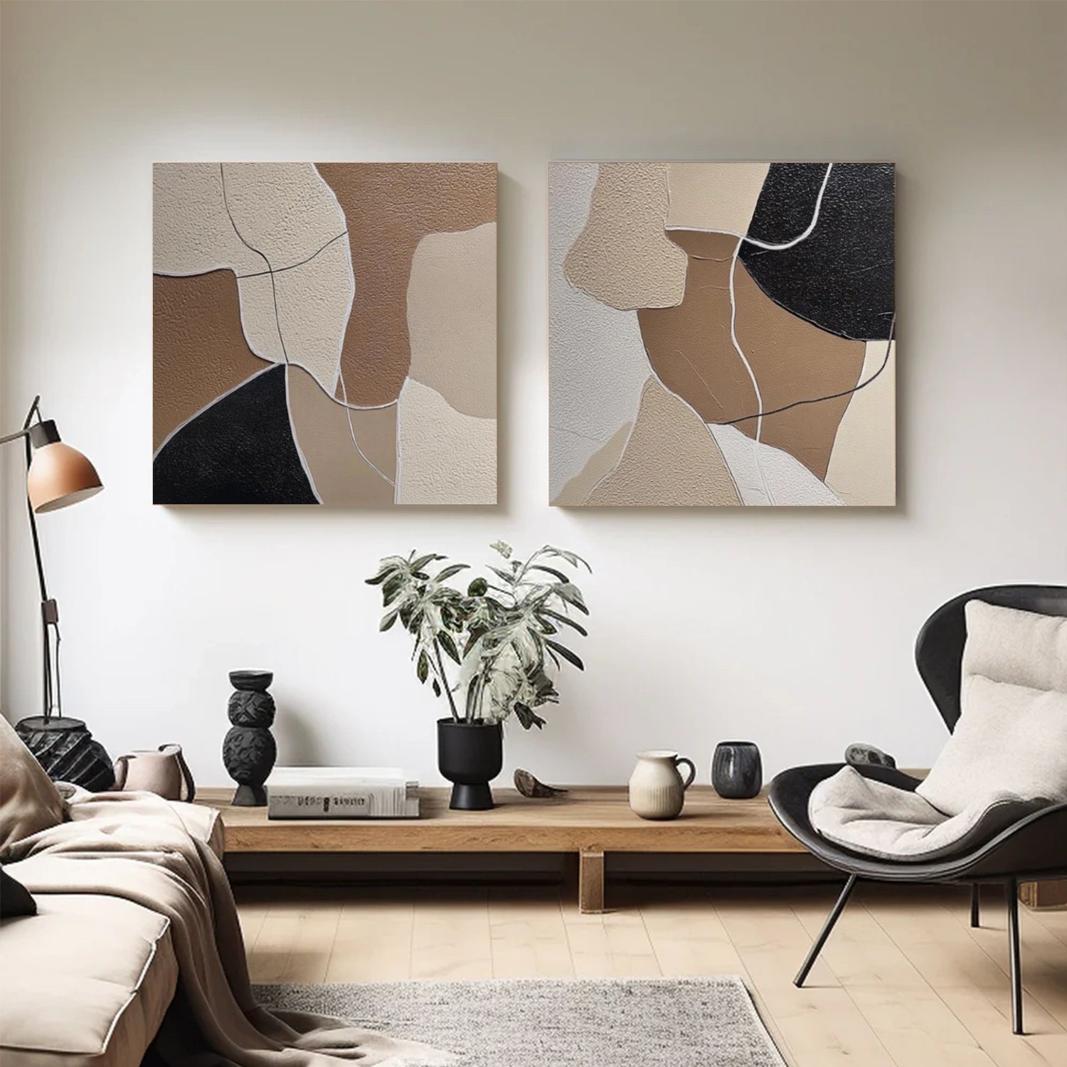 Abstract Textured Wall Art Set of 2 #VA108