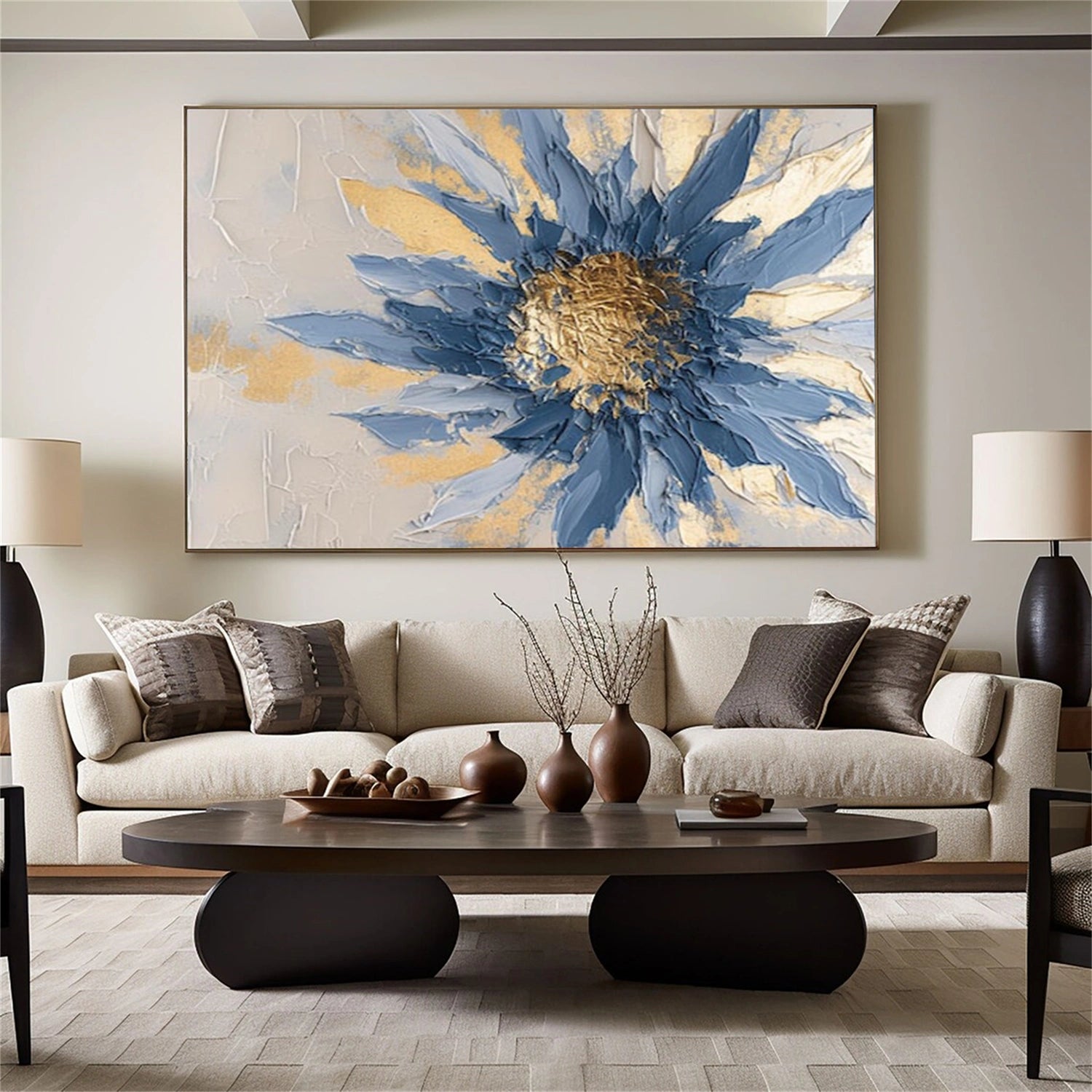 Abstract Flower And Tree Textured Canvas Art #MF168