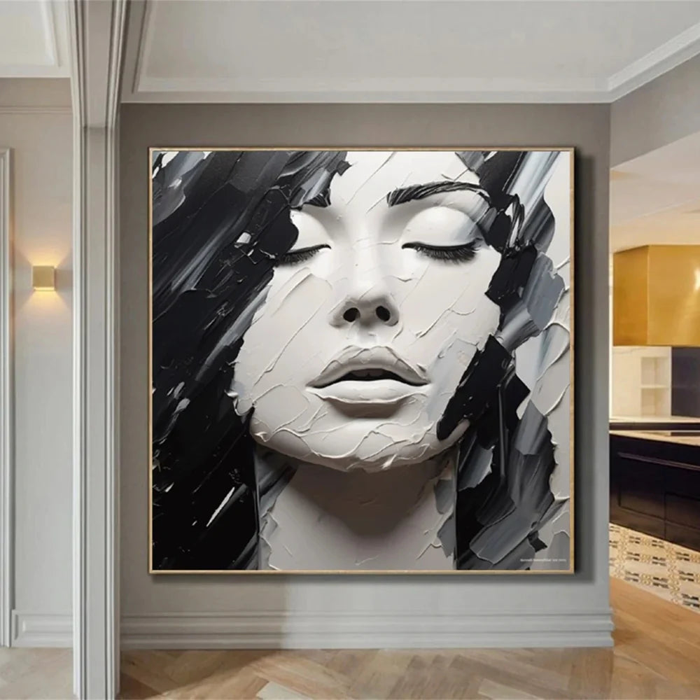 Abstract Portrait Textured Wall Art # LA005