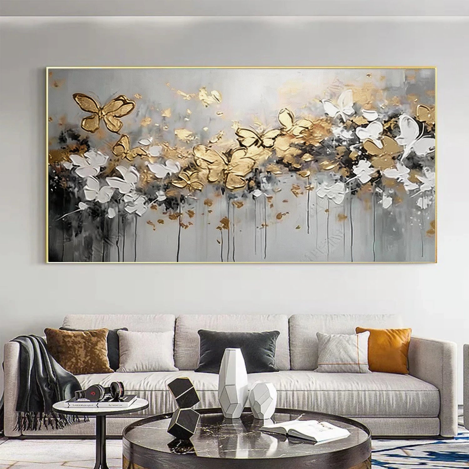 Abstract Flower And Tree Textured Canvas Art #MF192