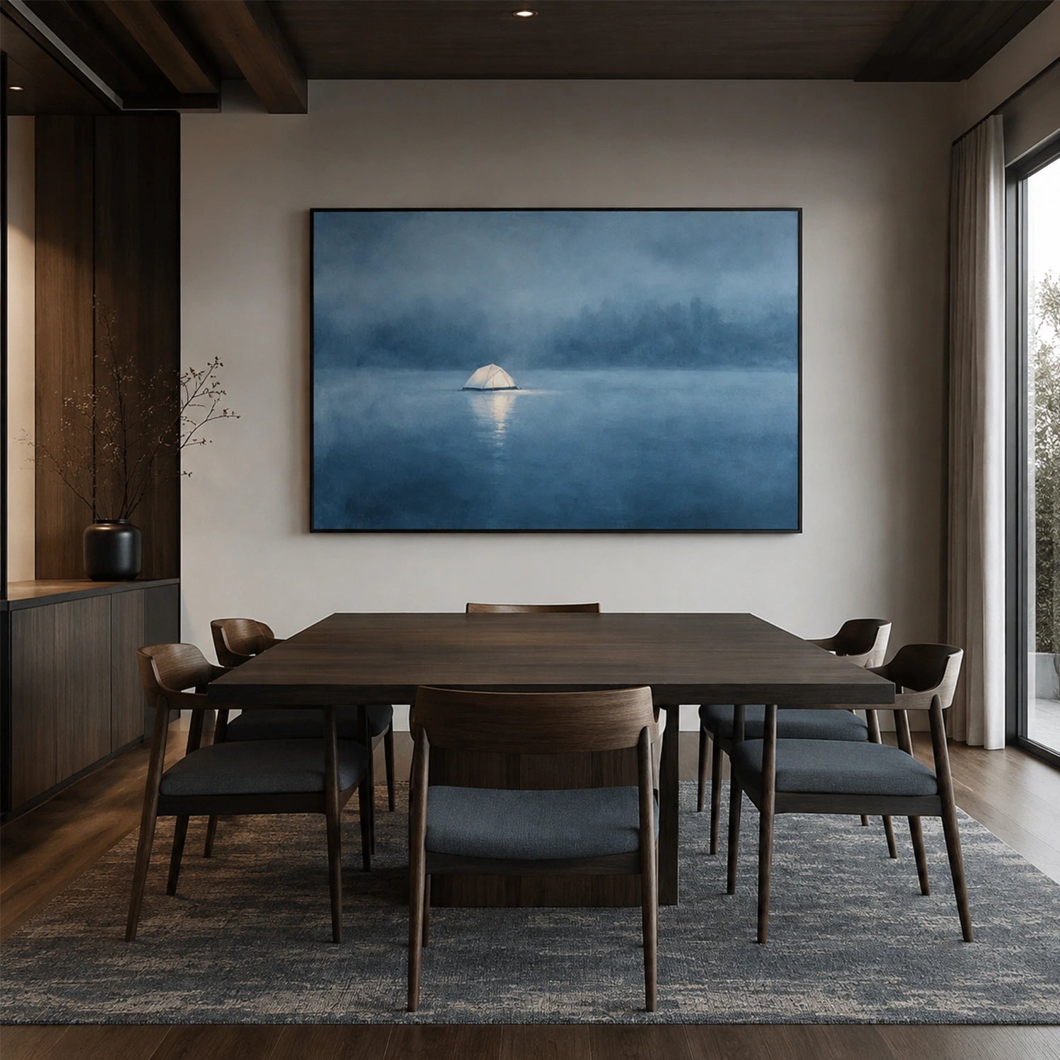 Abstract Ocean And Sky Canvas Art #OC216