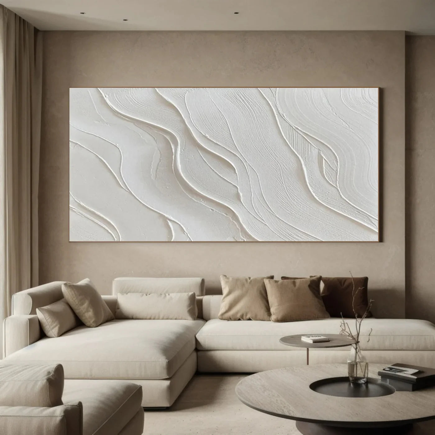White Minimalist Textured Wall Art #WM021
