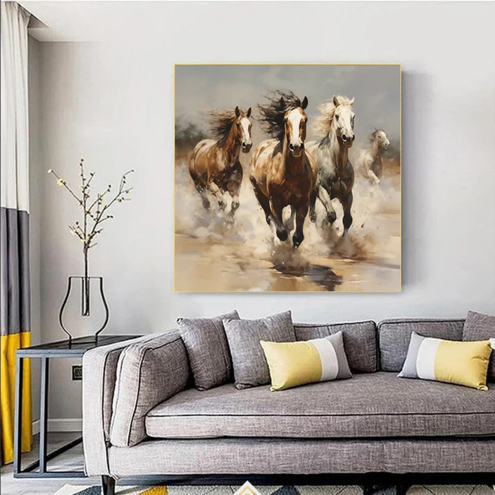 Abstract Animal Horse Canvas Art #DW058