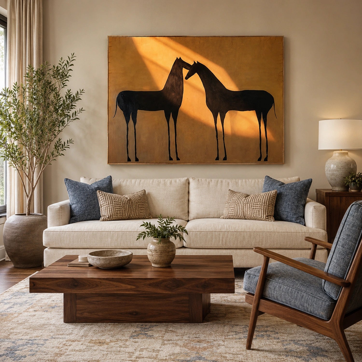 Abstract Animal Horse Canvas Art #DW157