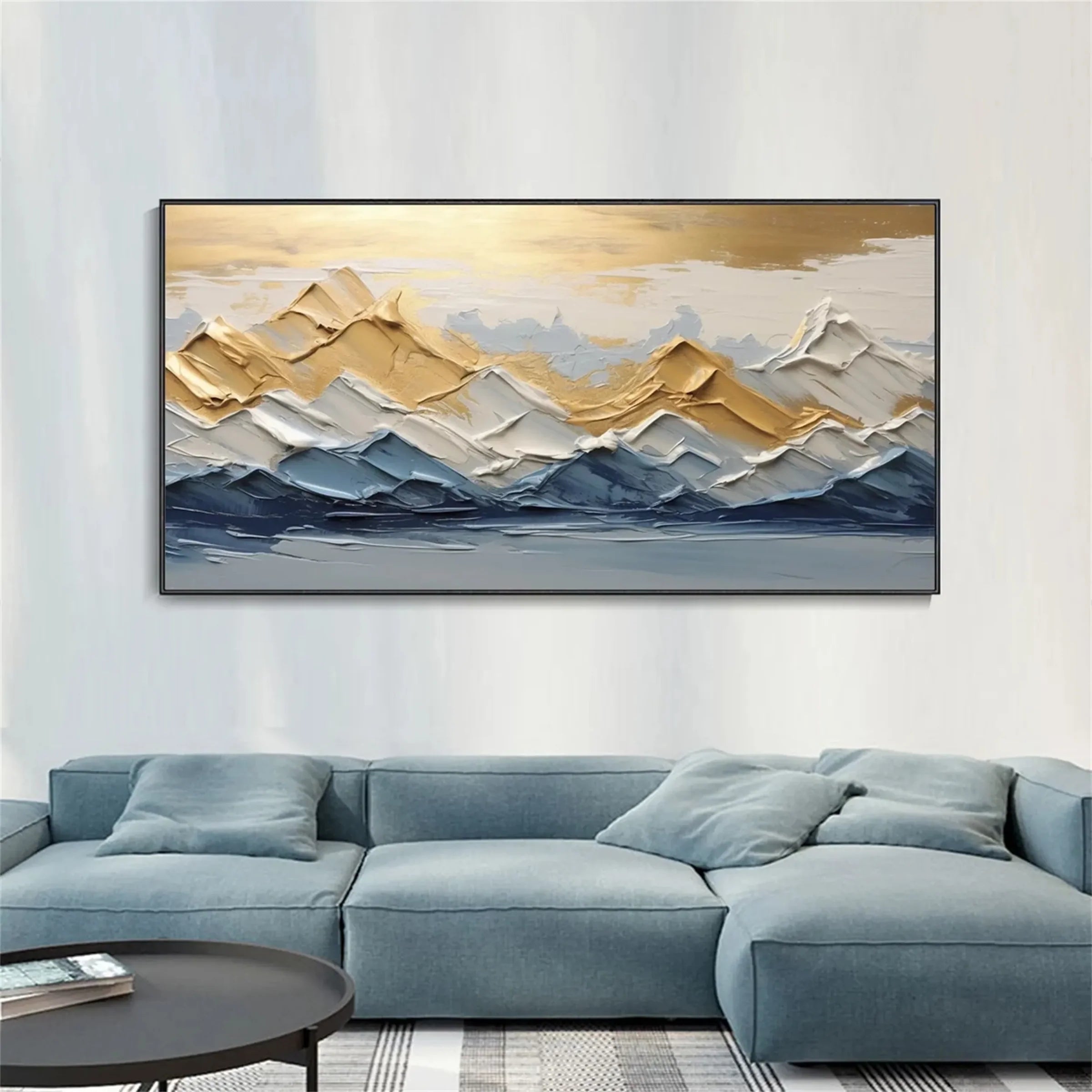 Minimalist Mountain Textured Canvas Art #BT025