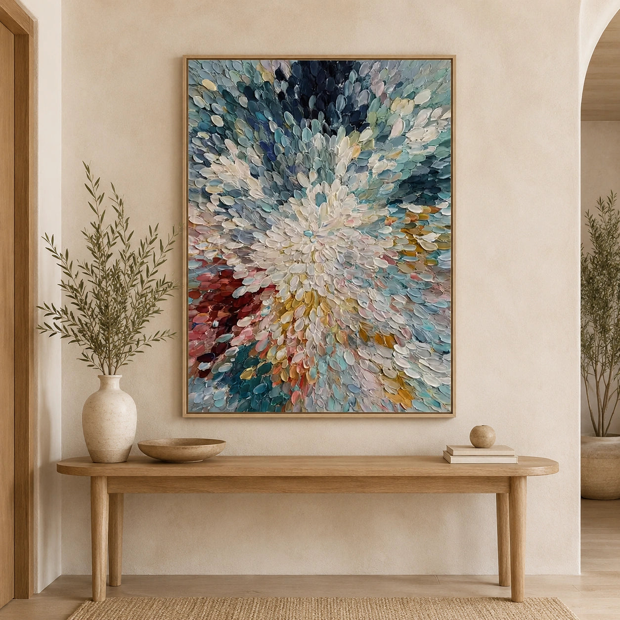 Abstract Flower And Tree Textured Canvas Art #MF216