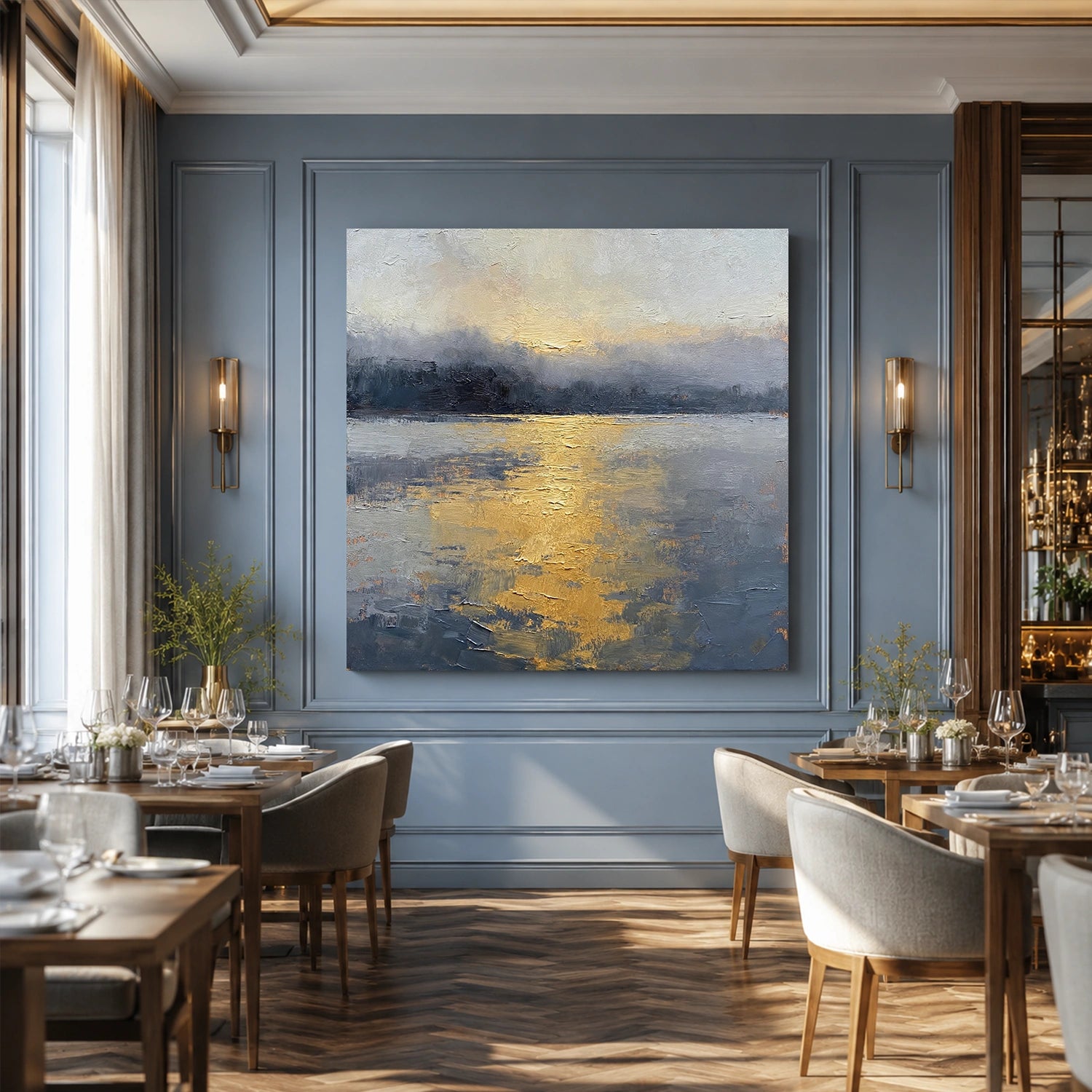 Abstract Ocean And Sky Canvas Art #OC206