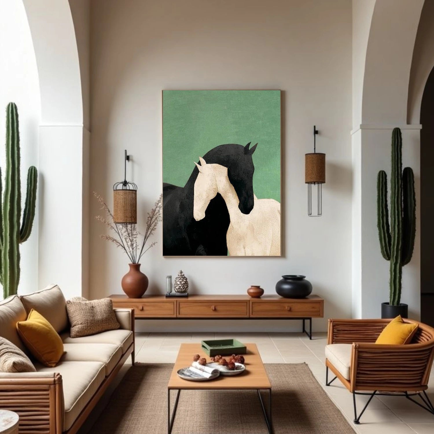 Abstract Animal Horse Canvas Art #DW124