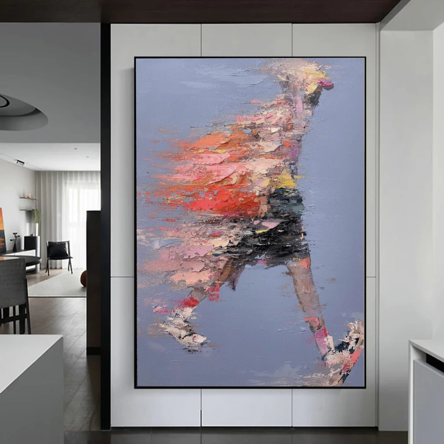 Colorful Abstract Portrait Textured Wall Art # LA034