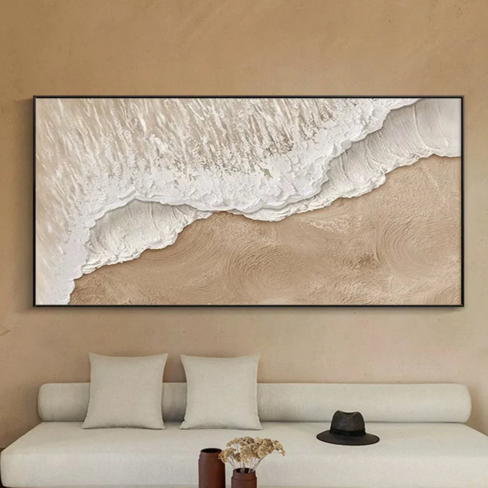 Minimalist Ocean And Sky Textured Canvas Art #OC005