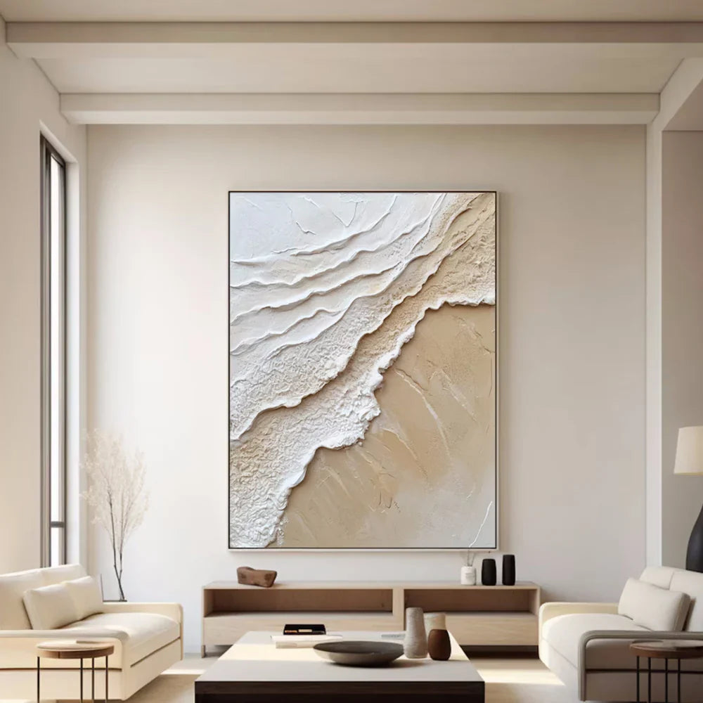 Minimalist Ocean And Sky Textured Canvas Art #OC006