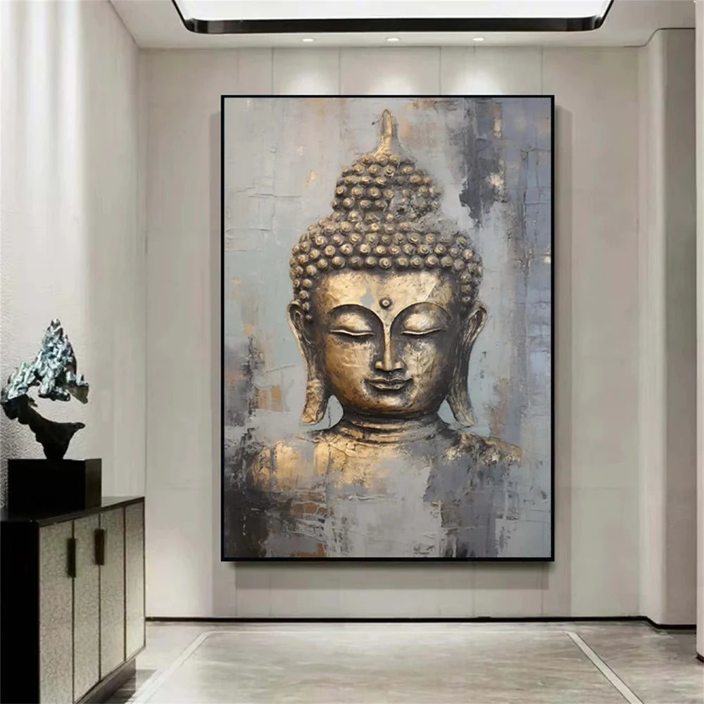 Abstract Buddha Portrait Textured Wall Art # LA007