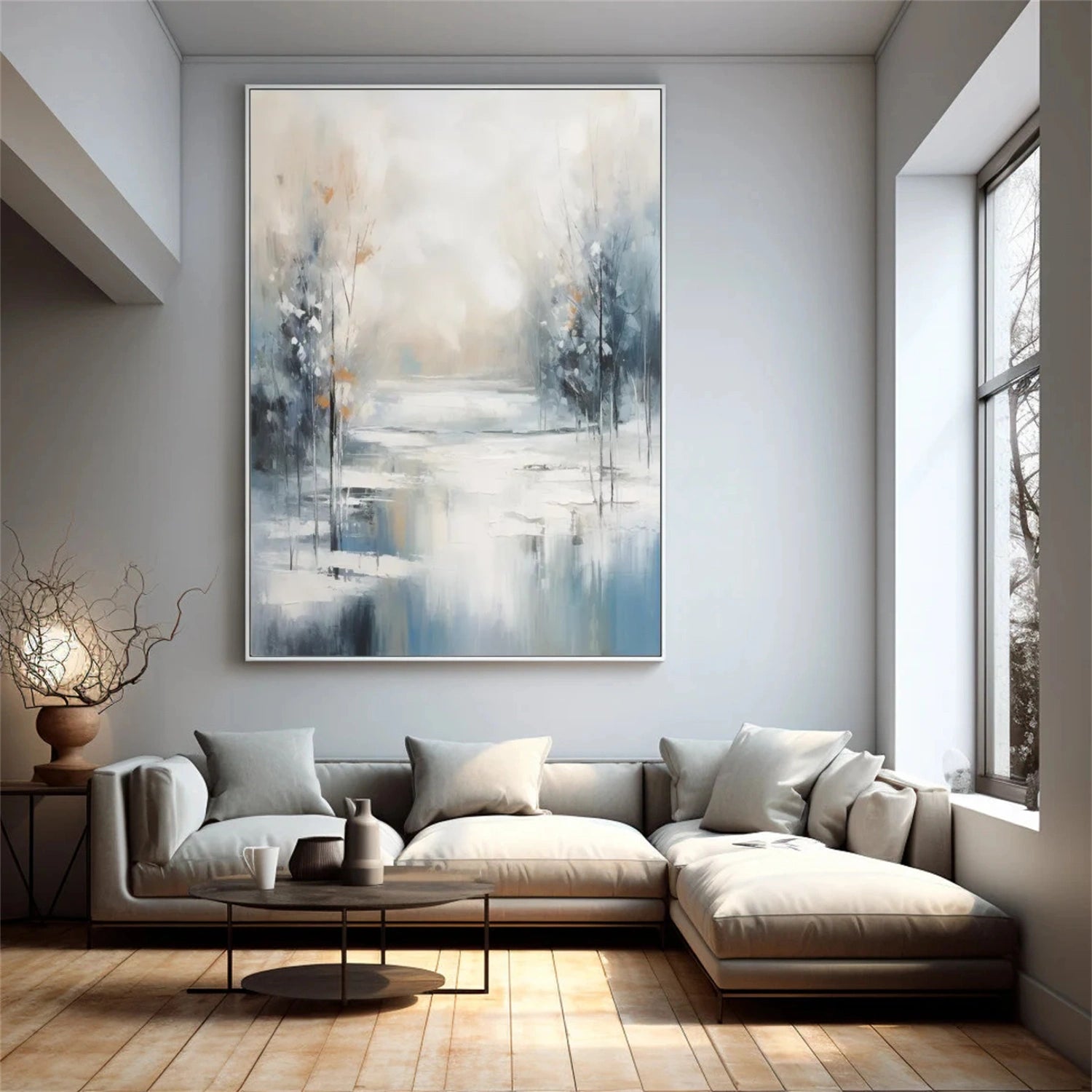 Abstract Flower And Tree Textured Canvas Art #MF087