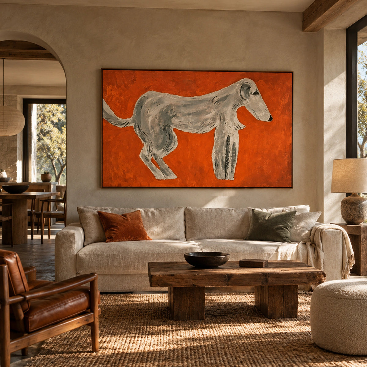 Abstract Animal Dog Canvas Art #DW169