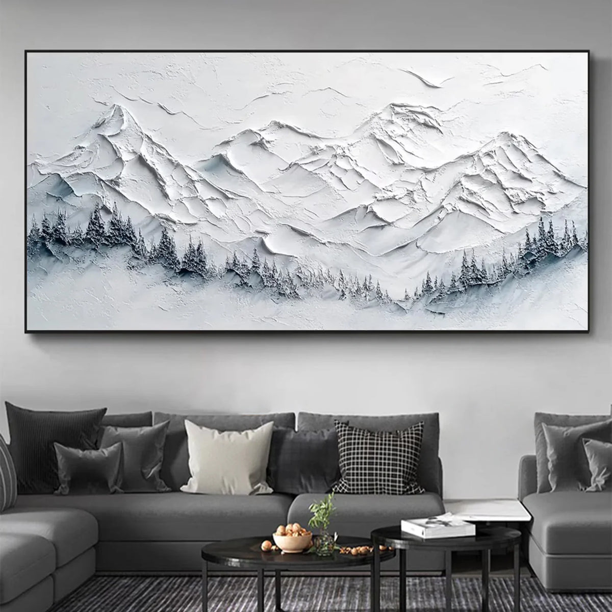Abstract Mountain Textured Canvas Art #BT035