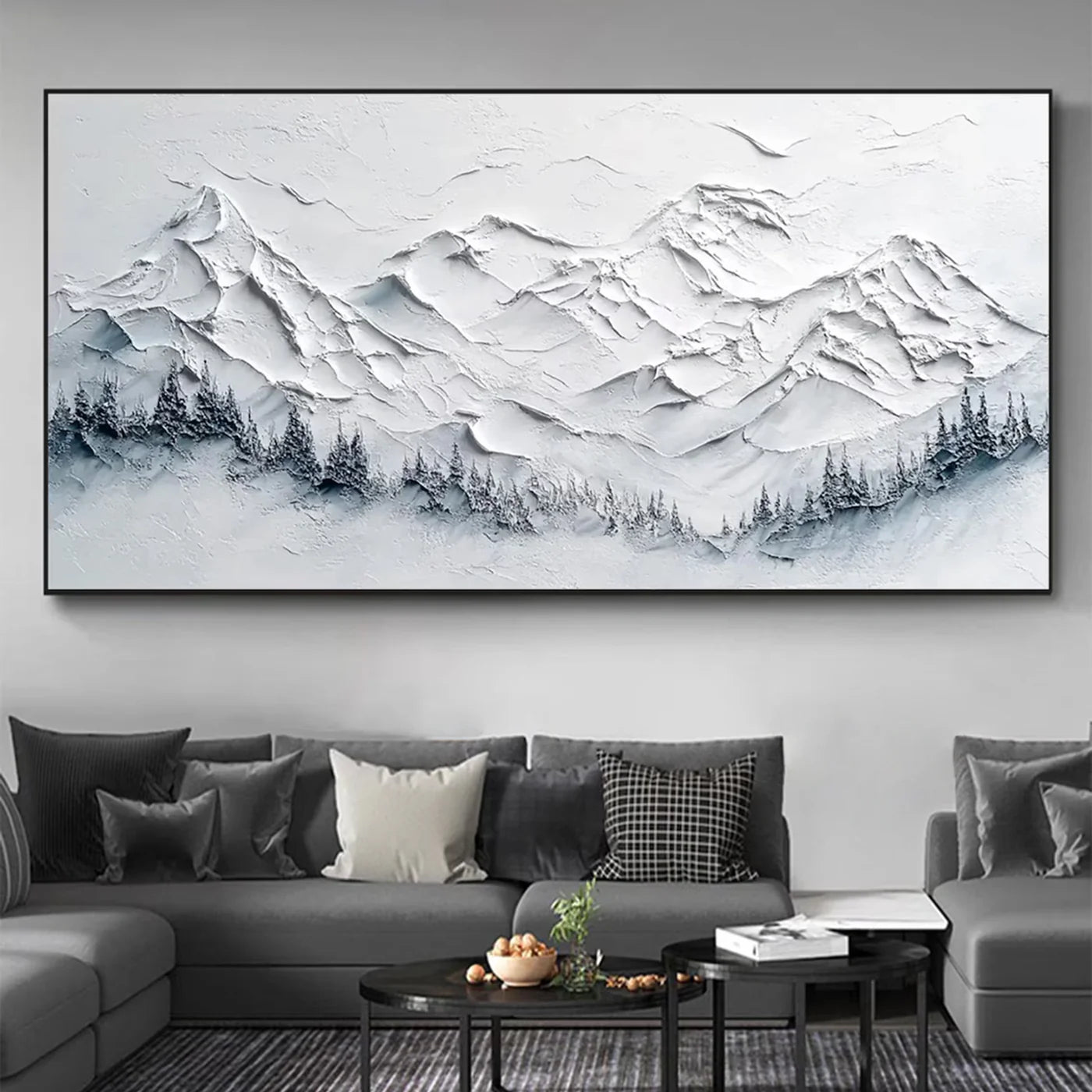 Abstract Mountain Textured Canvas Art #BT035
