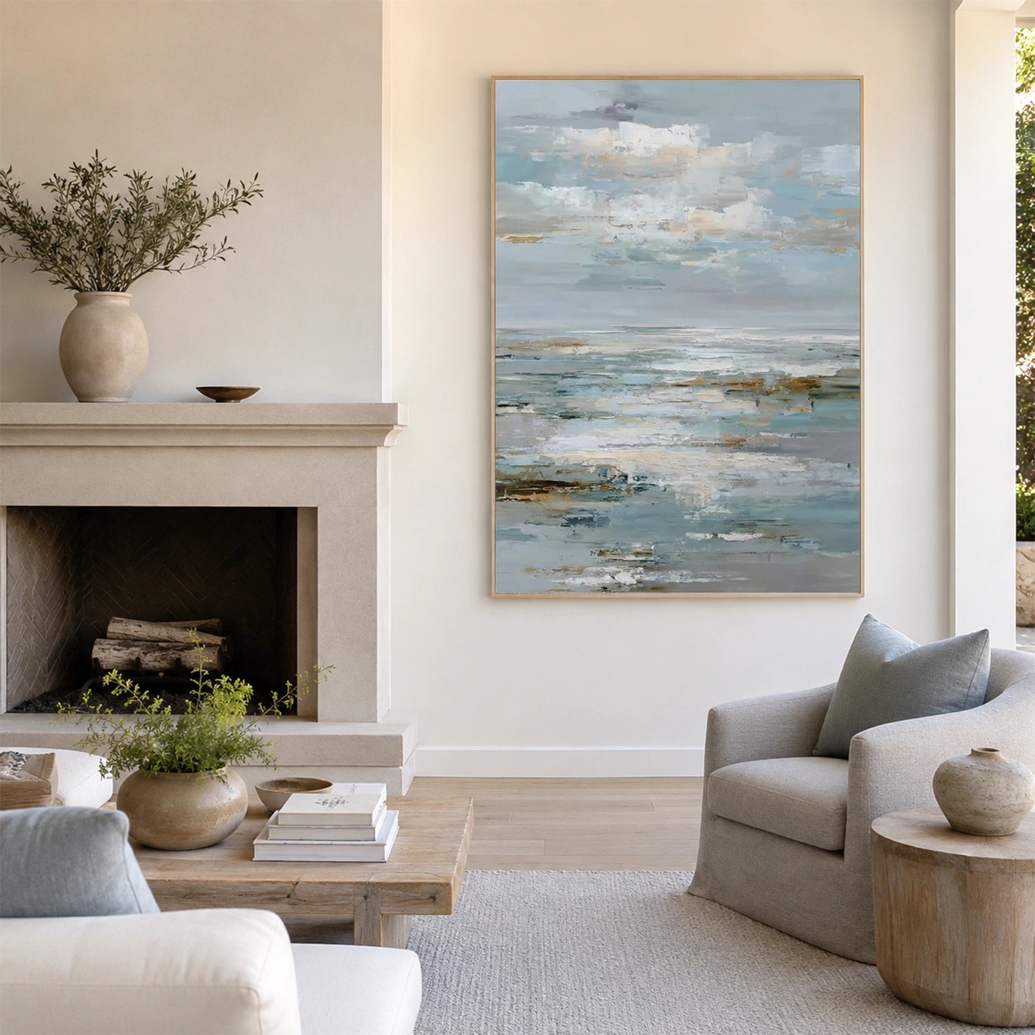 Abstract Ocean And Sky Canvas Art #OC224