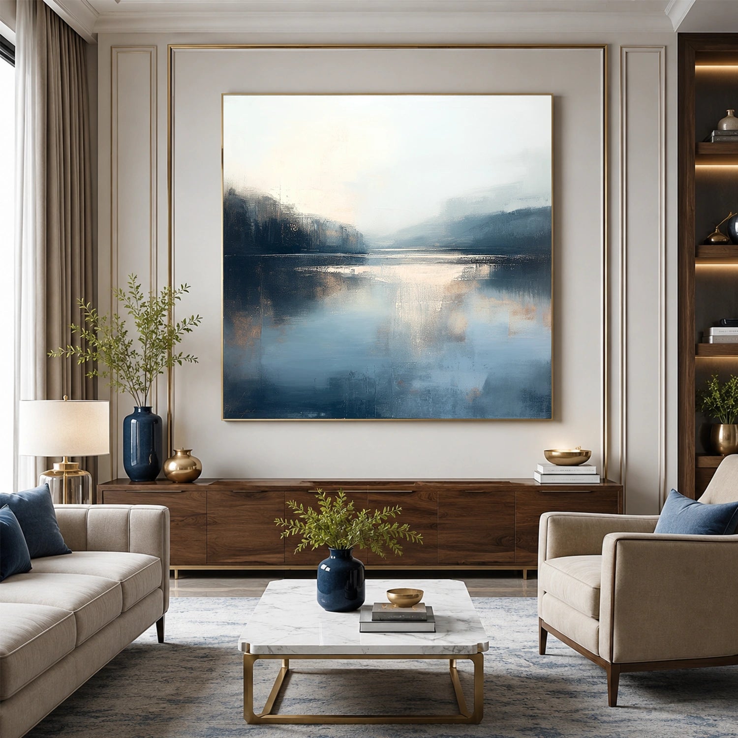Abstract Ocean And Sky Canvas Art #OC203
