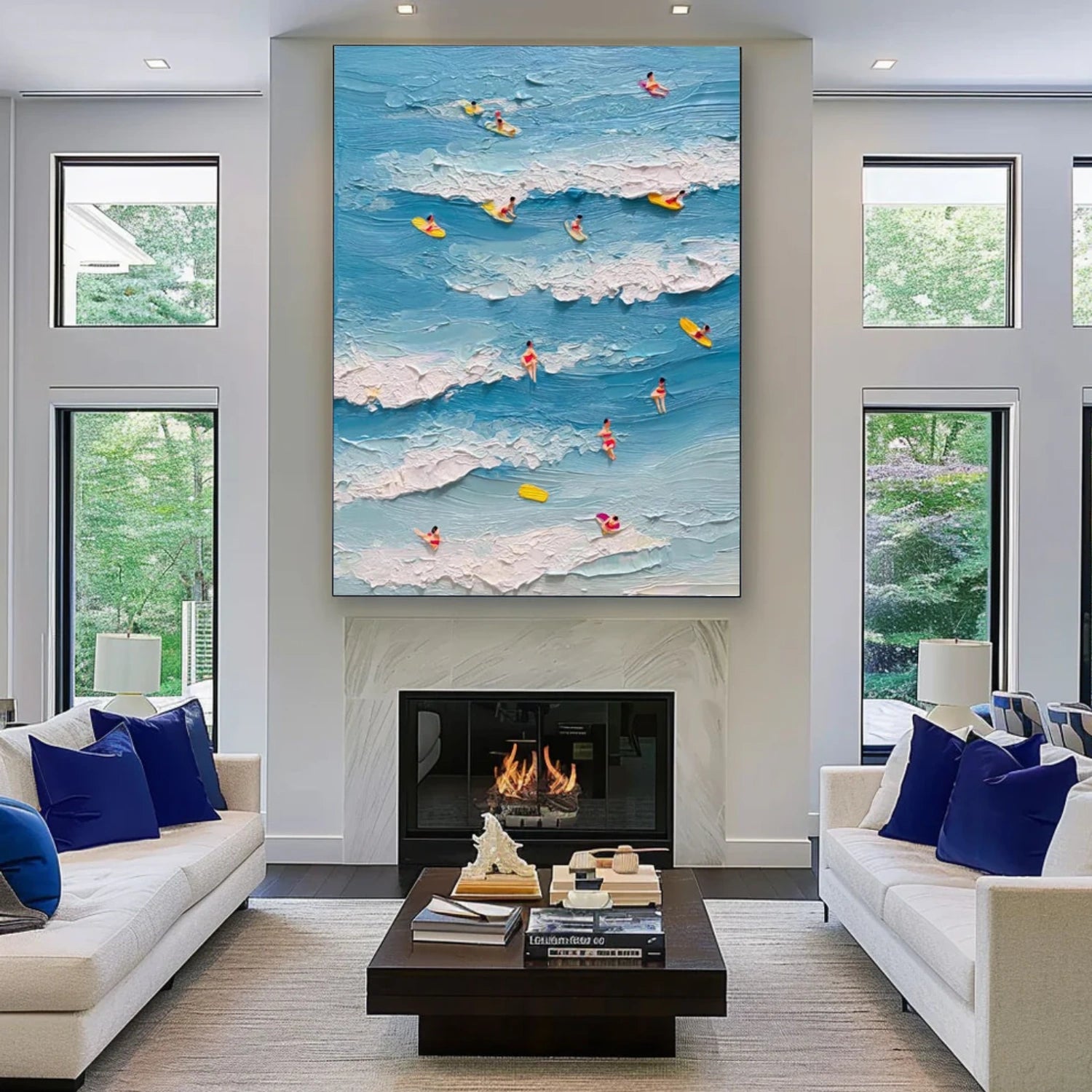 Surfing Sport Textured Canvas Painting #PB082