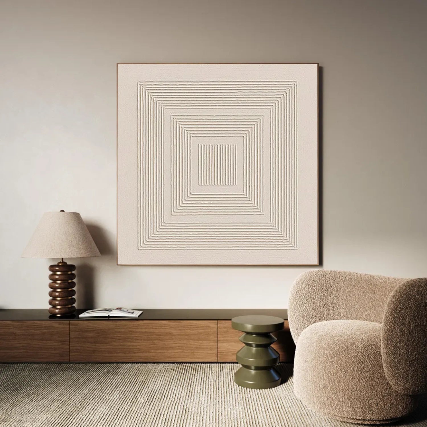 White Minimalist Textured Wall Art #WM141
