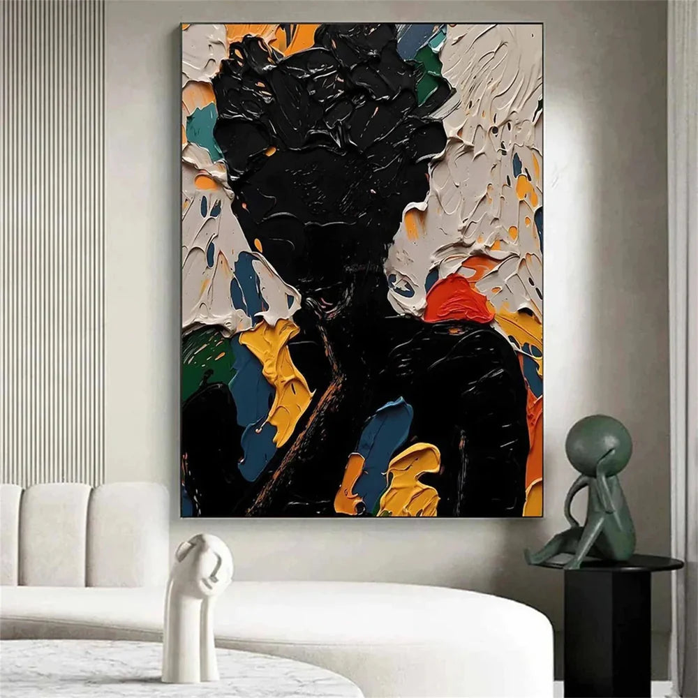 Abstract Portrait Textured Wall Art # LA012