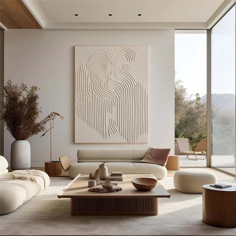 Beige Minimalist Textured Wall Art #WM039