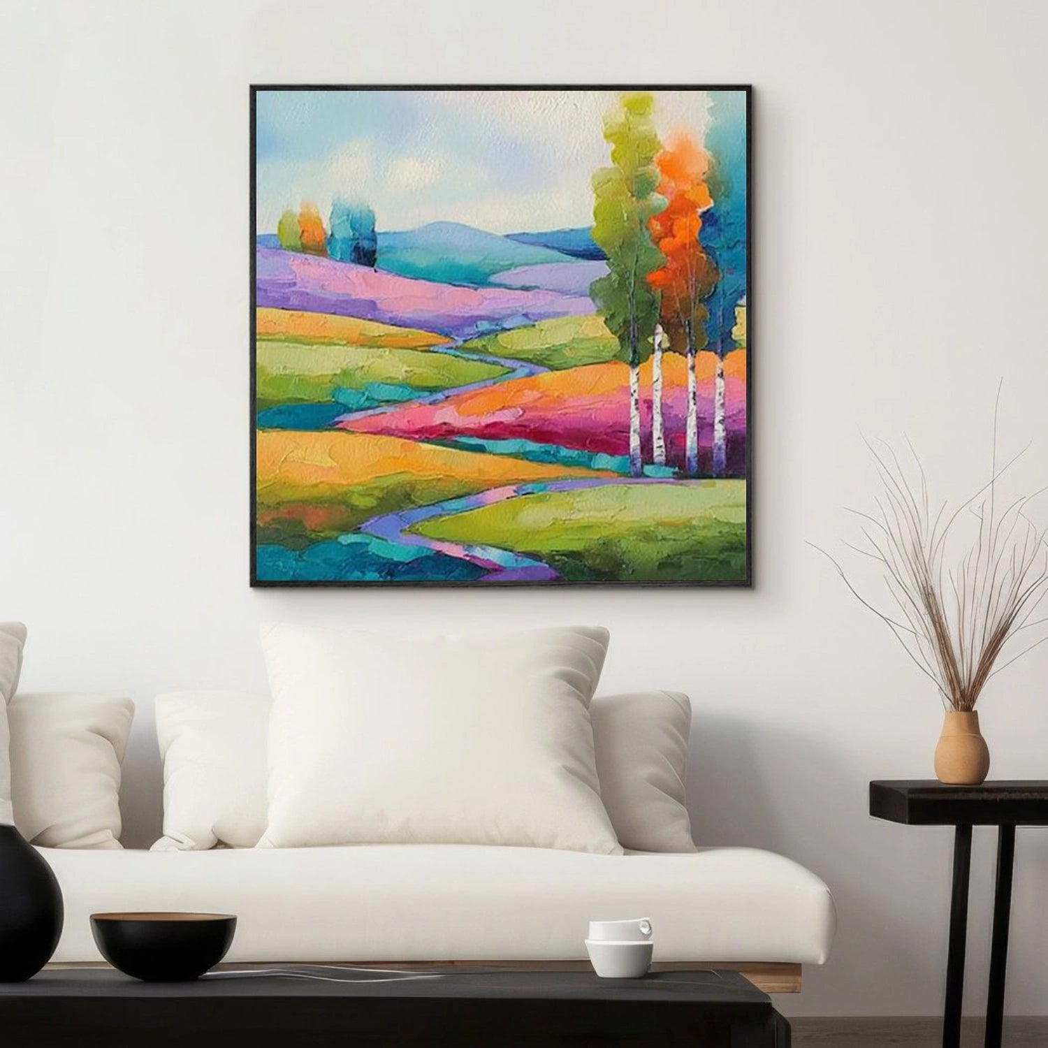Colorful Abstract Mountain Canvas Art #BT090