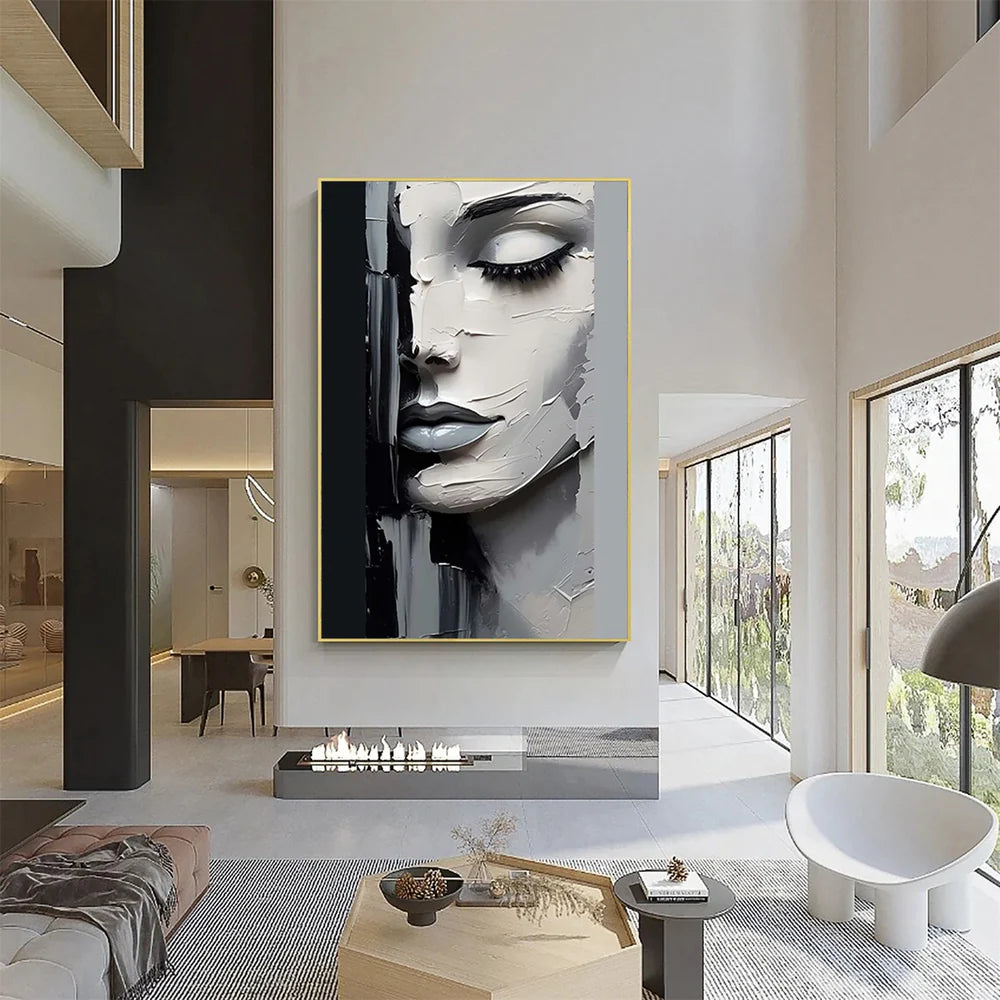 Abstract Portrait Textured Wall Art # LA027
