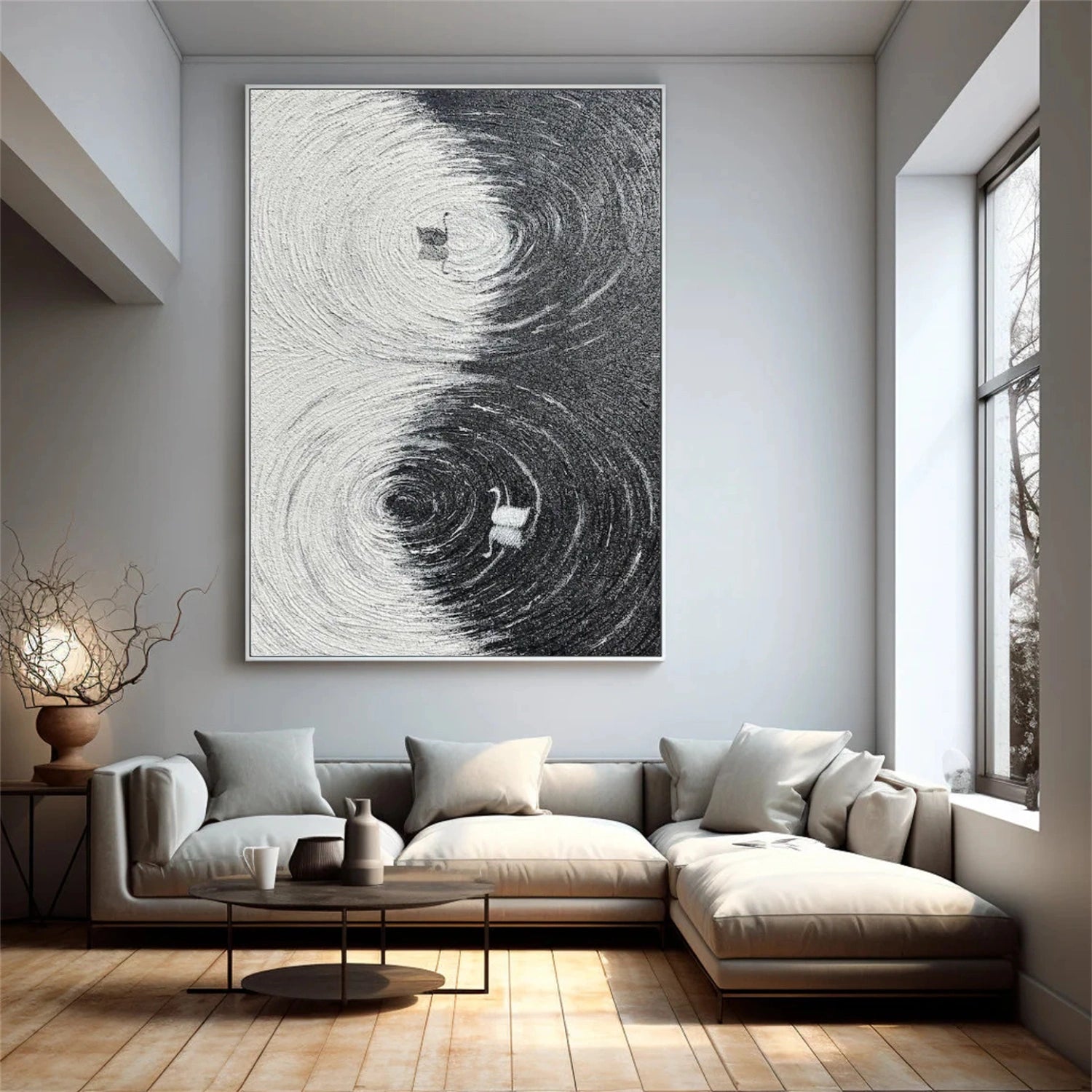 Abstract Animal Swan Canvas Art #DW125