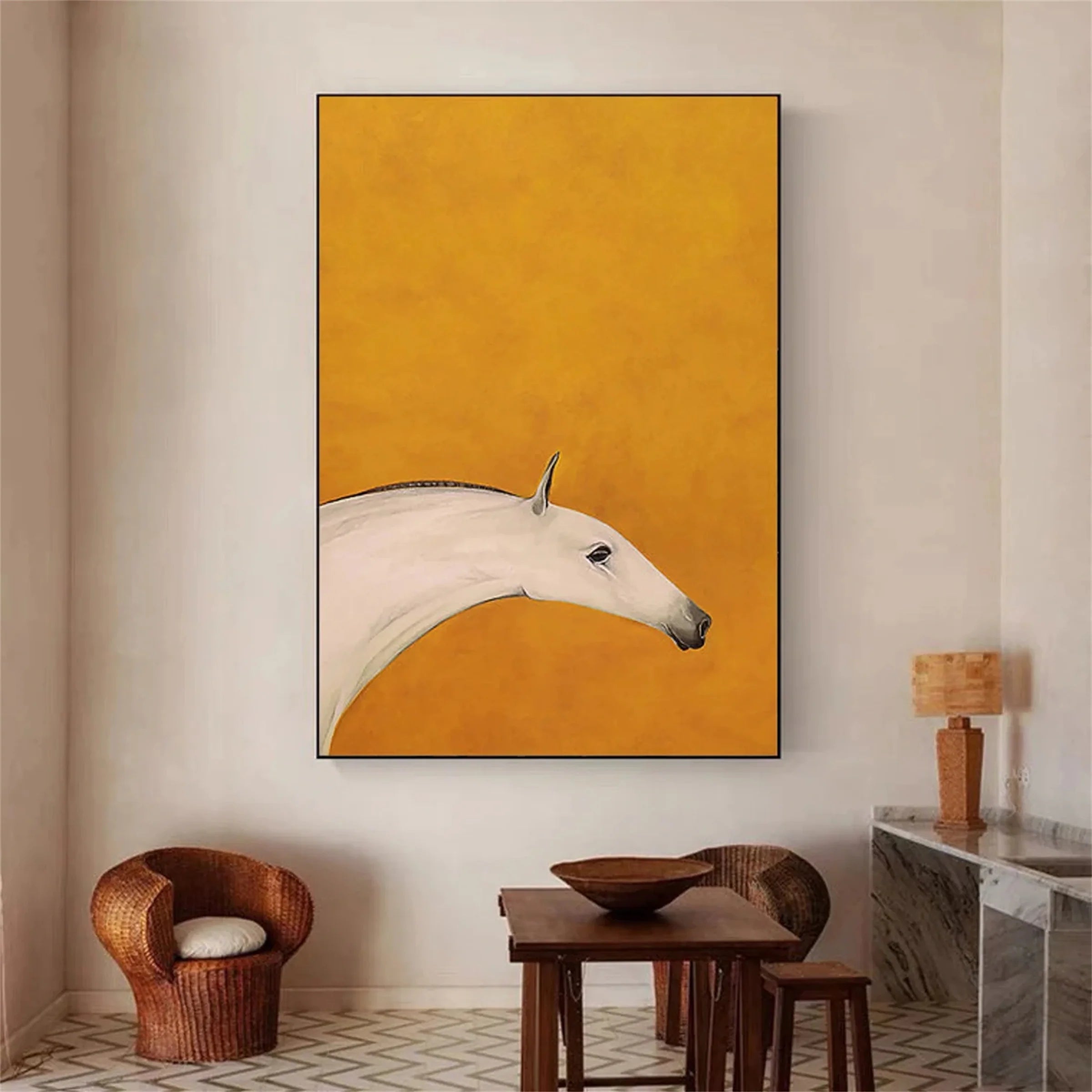 Abstract Animal Horse Canvas Art #DW004