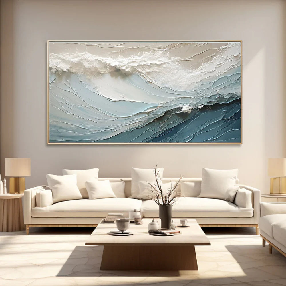 Abstract Ocean And Sky Textured Canvas Art # OC031