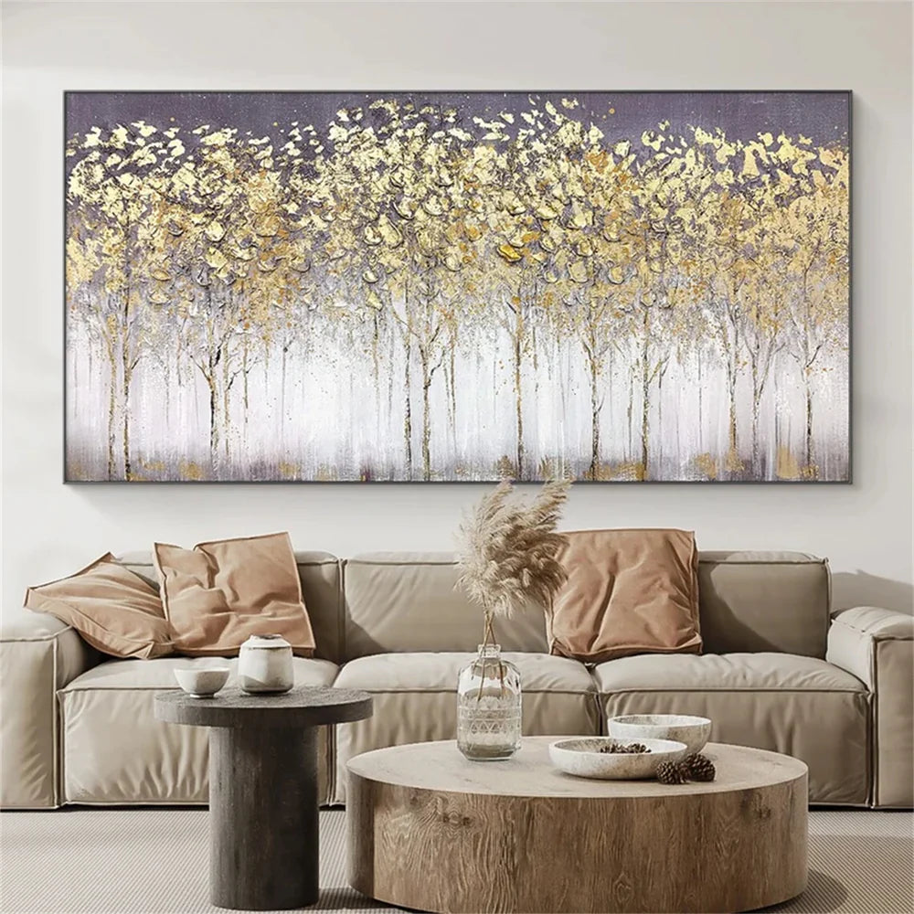 Abstract Flower And Tree Textured Canvas Art #MF031