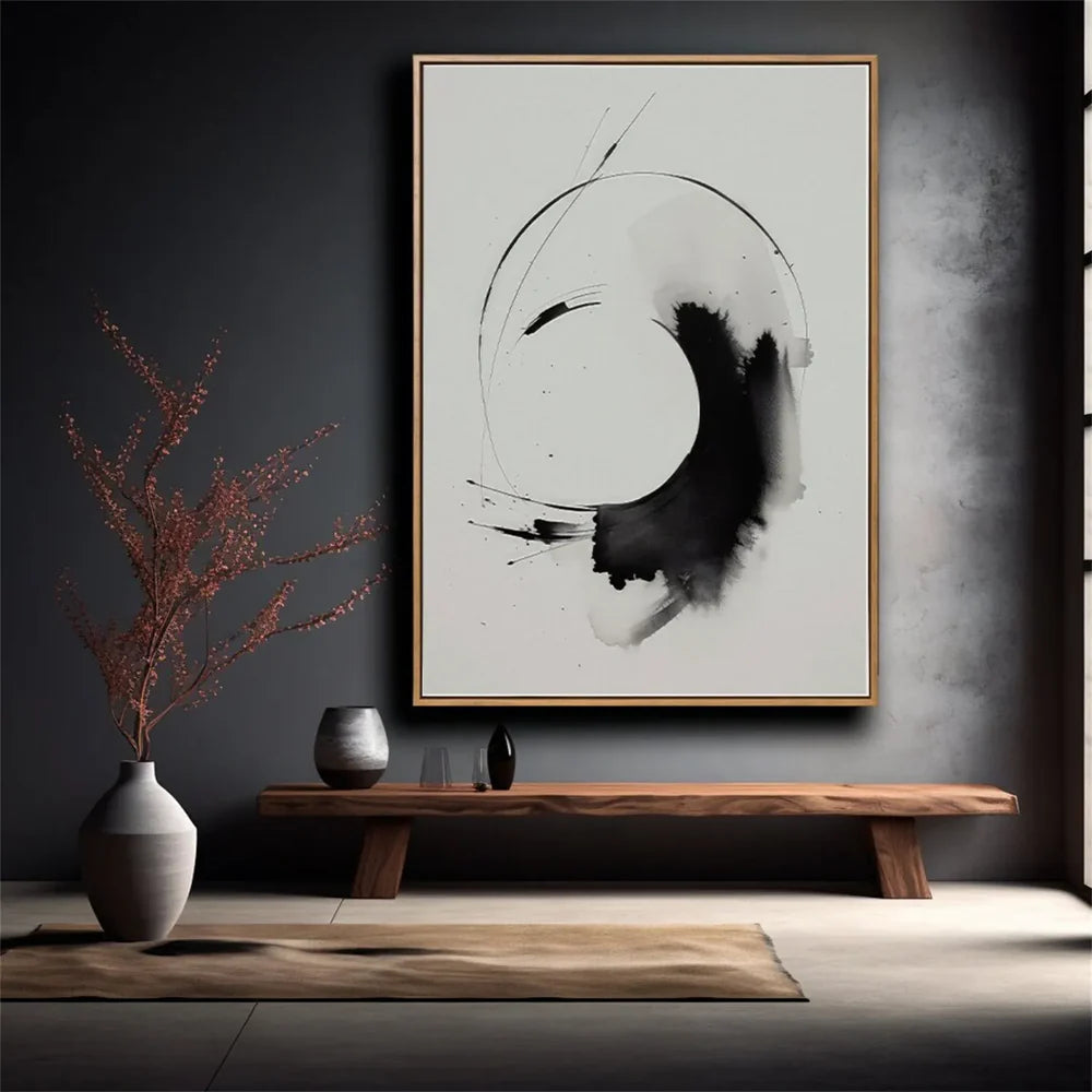 Black and White Minimalist Canvas Art #WZ053