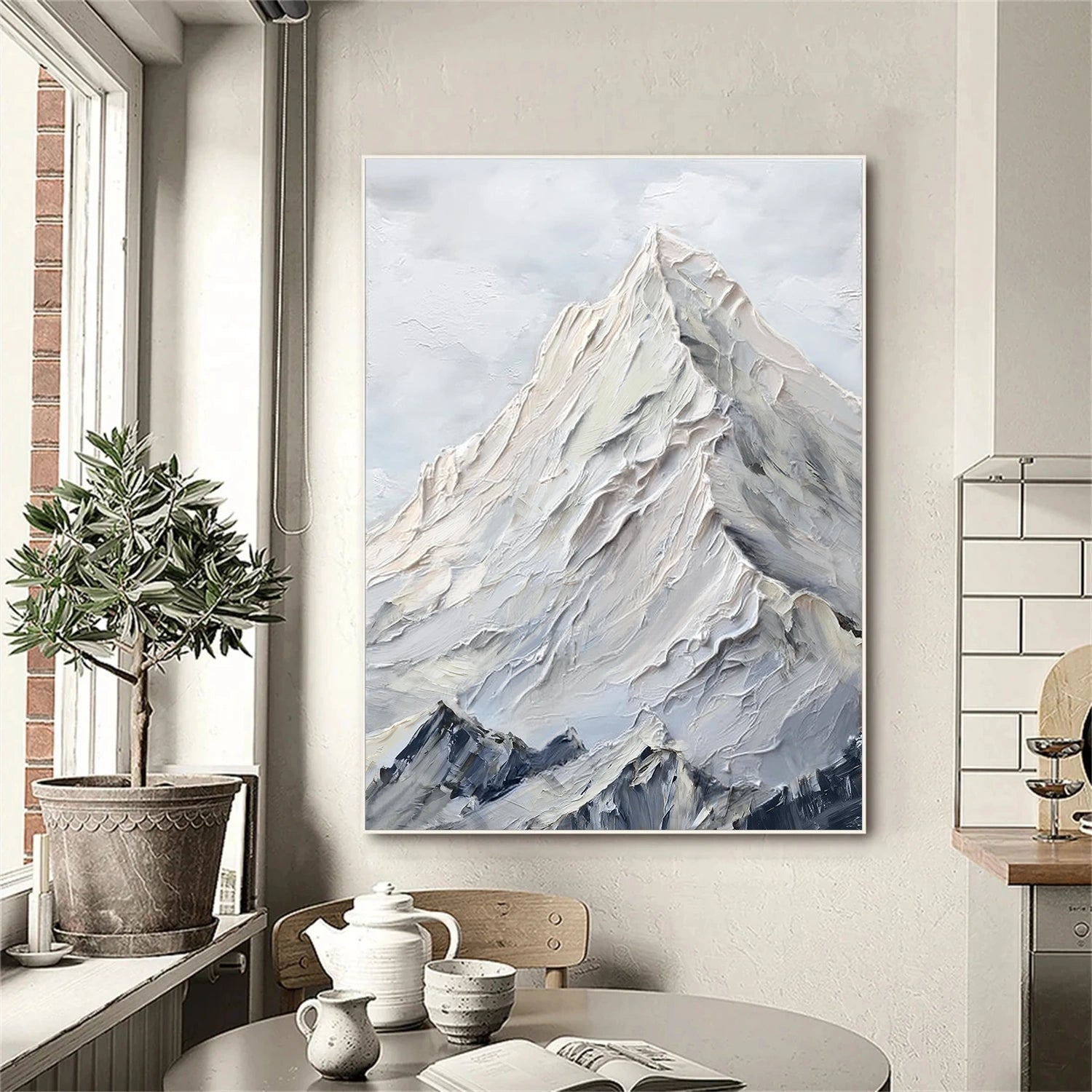 Minimalist Mountain Textured Canvas Art #BT054