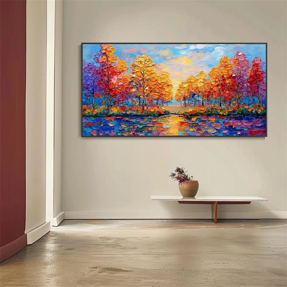 Abstract Flower And Tree Textured Canvas Art #MF032
