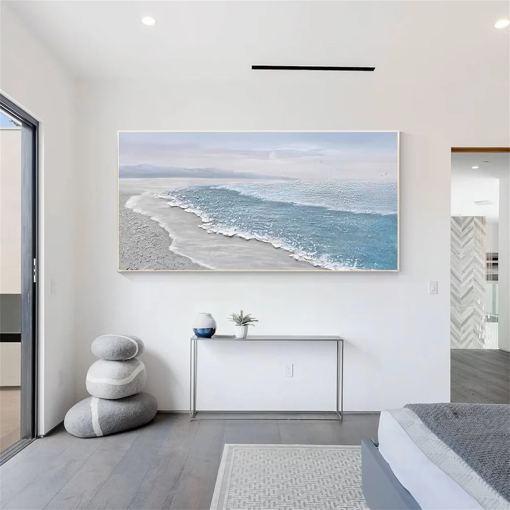 Abstract Ocean And Sky Textured Canvas Art # OC037