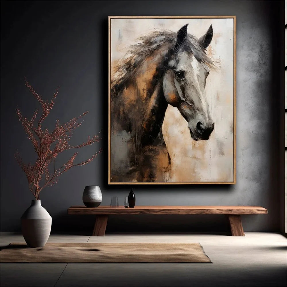Abstract Animal Horse Canvas Art #DW003