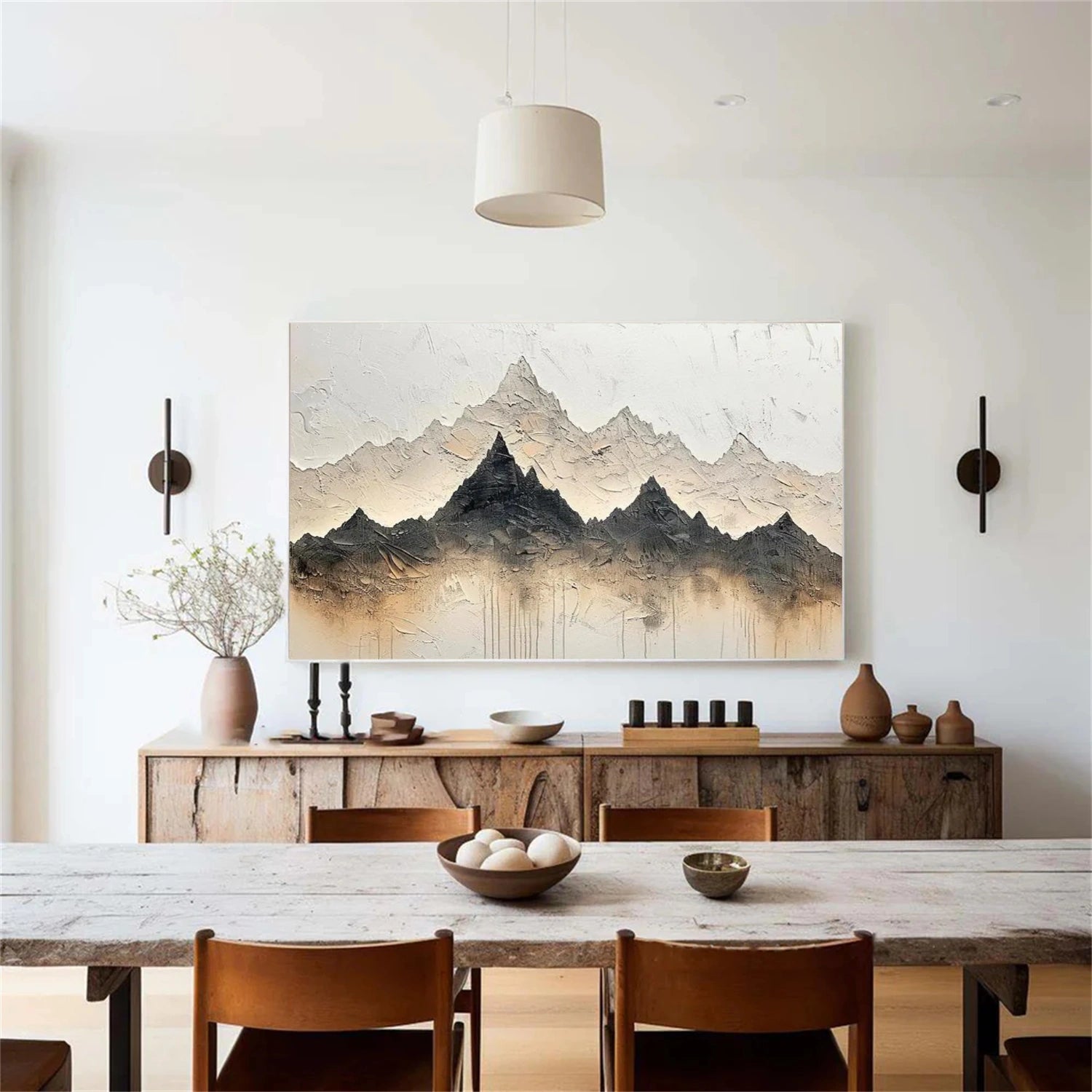 Abstract Mountain Textured Canvas Art #BT068