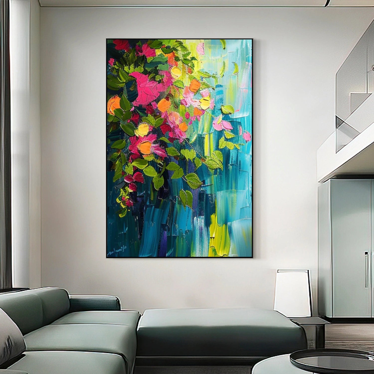 Abstract Flower And Tree Canvas Art  #MF157