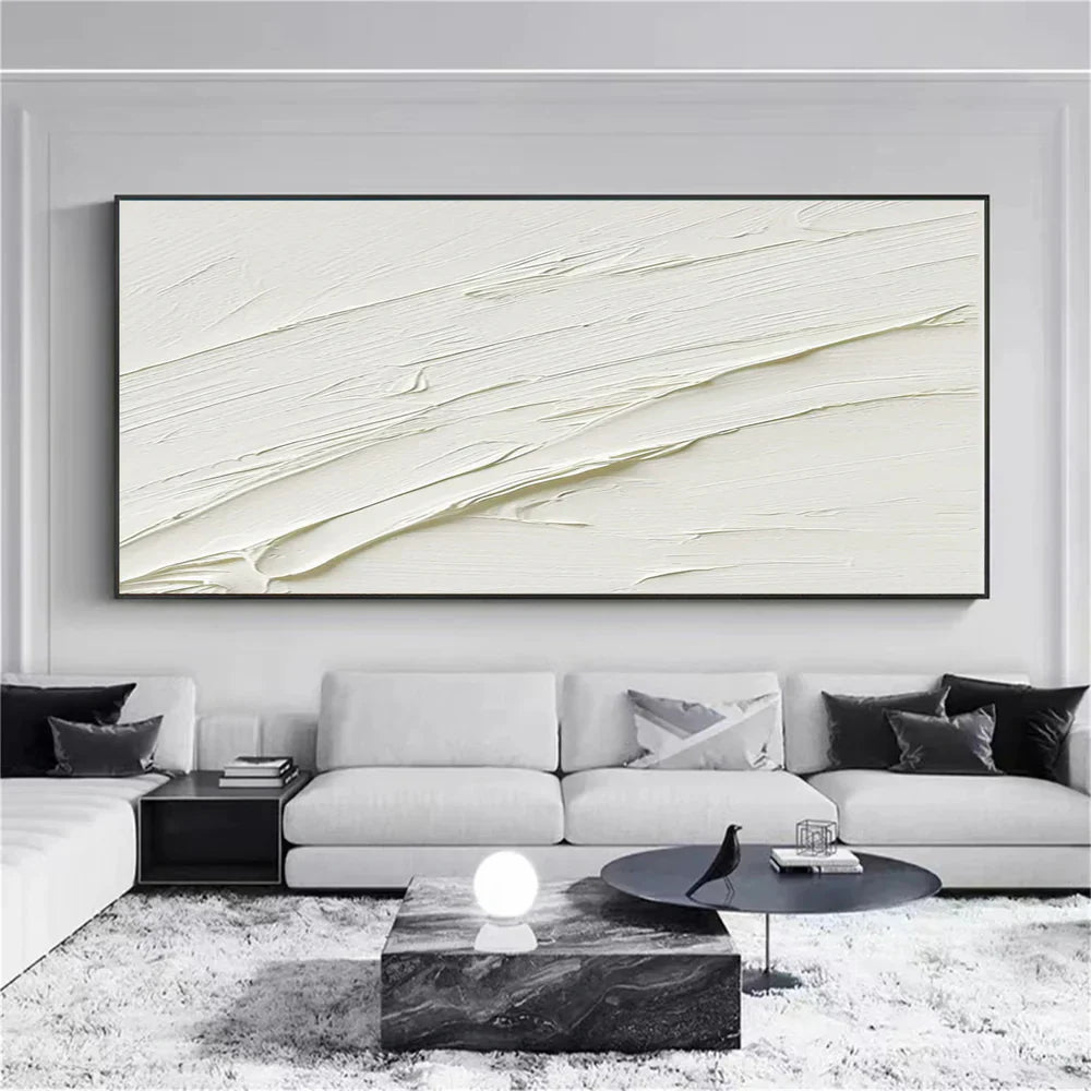 White Minimalist Textured Wall Art #WM031