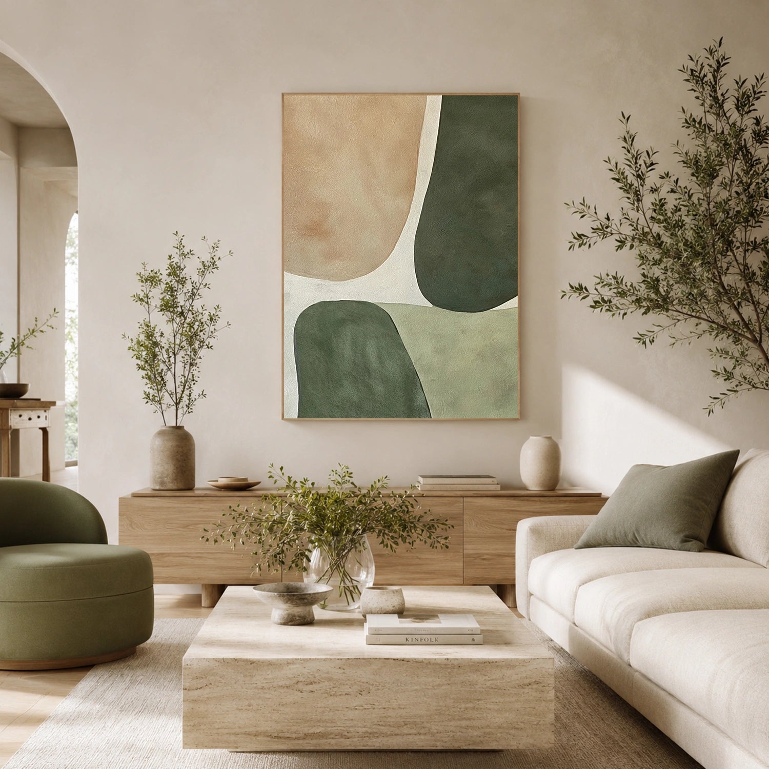 Green Minimalist Canvas Art #WM160
