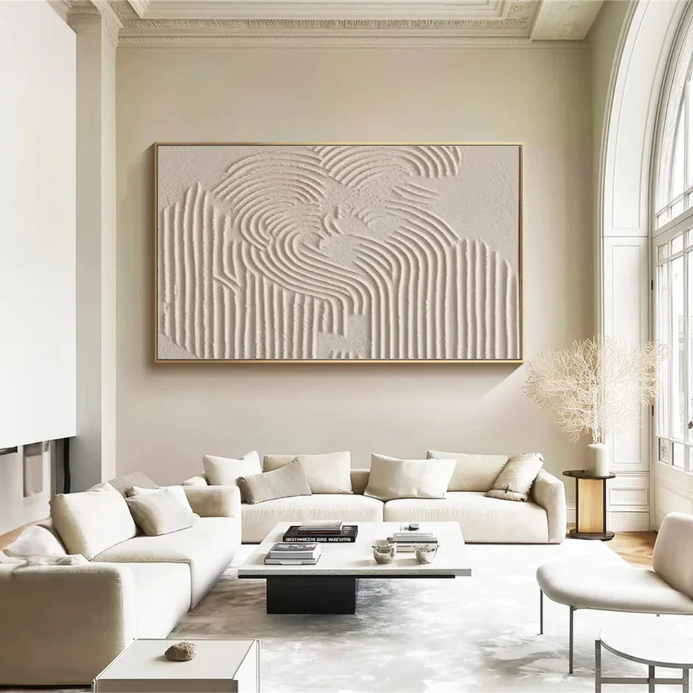 Beige Minimalist Textured Wall Art #WM038