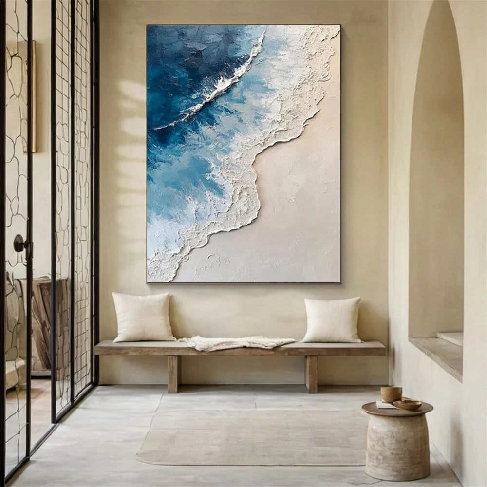Abstract Ocean And Sky Textured Canvas Art # OC011