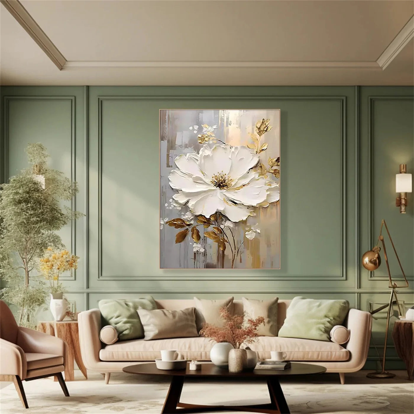 Abstract Flower And Tree Textured Canvas Art #MF011