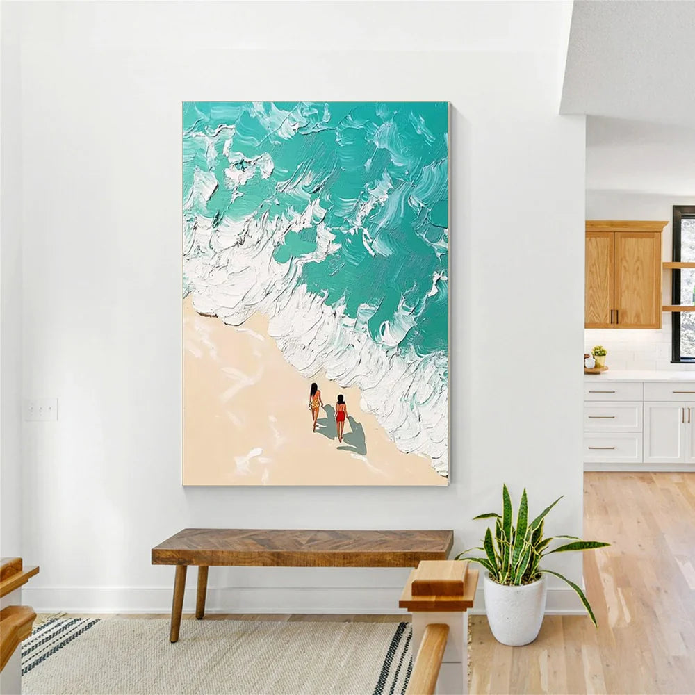 Swimming Sport Textured Canvas Painting #PB023
