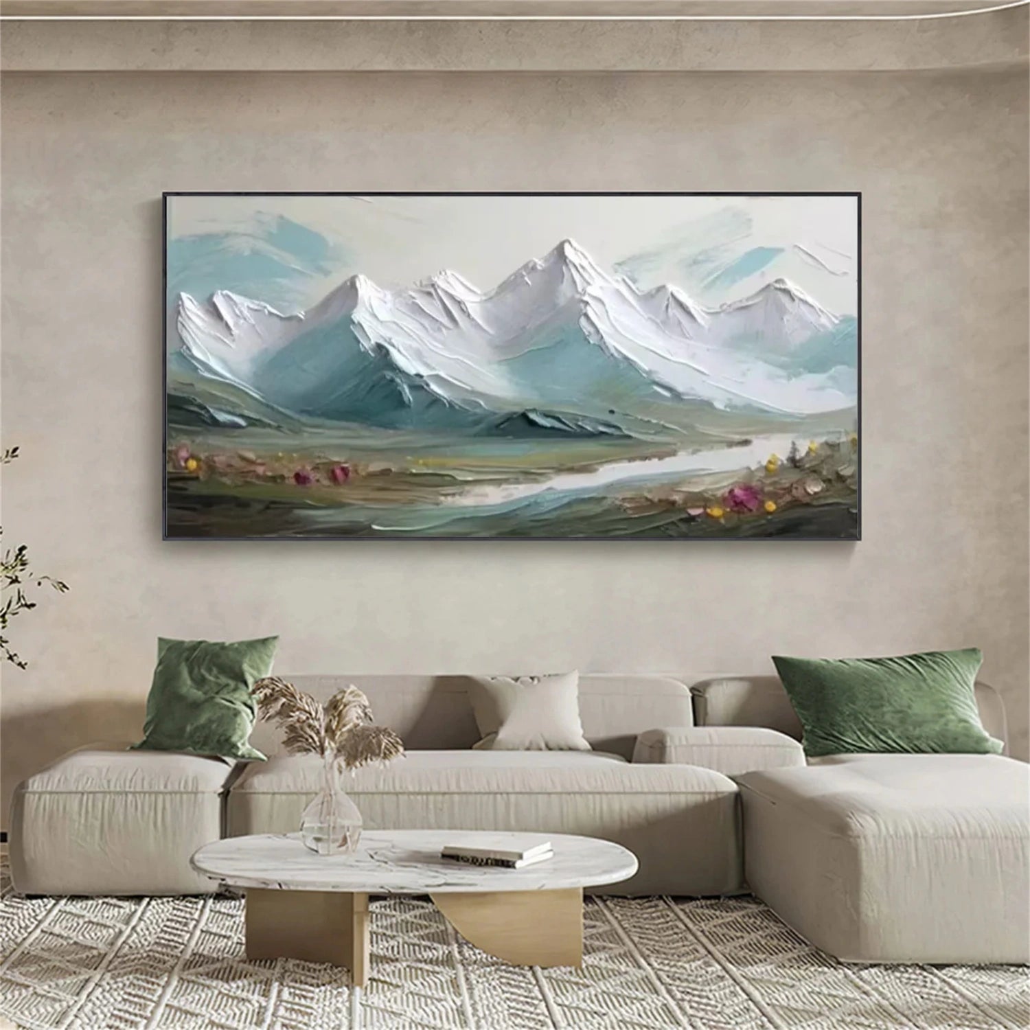 Abstract Mountain Textured Canvas Art #BT072