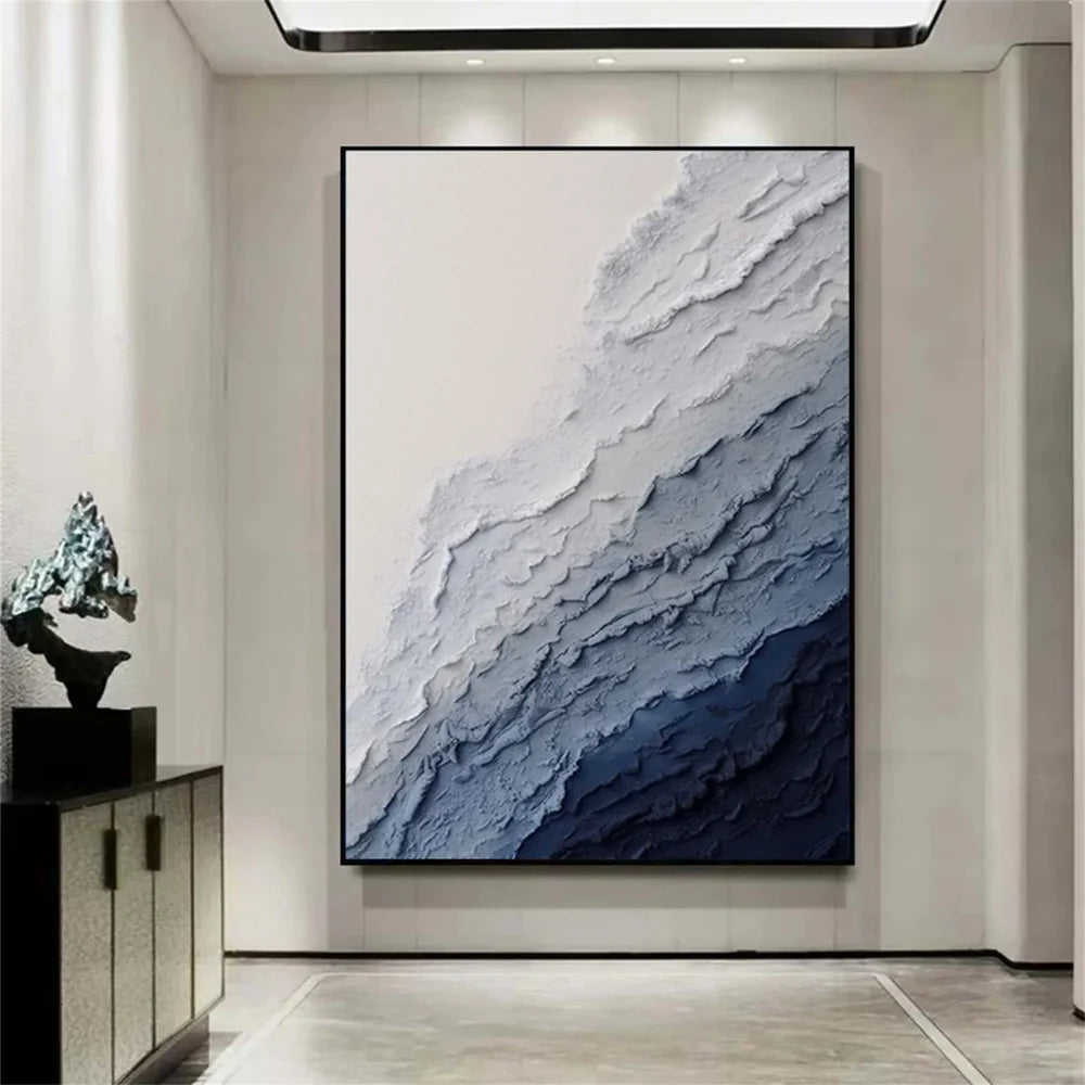 Minimalist Ocean And Sky Textured Canvas Art #OC035