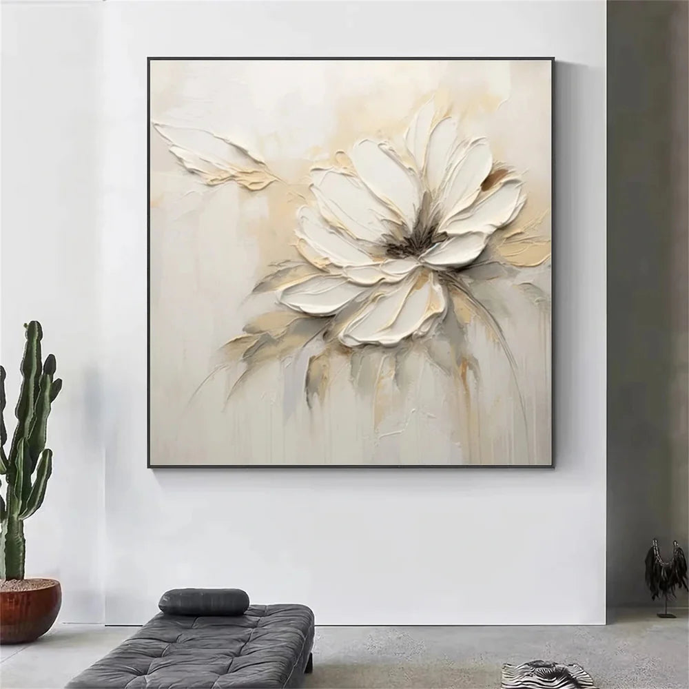 Minimalist Flower And Tree Textured Canvas Art #MF068